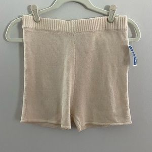 Zara Knitted Sheer Cream High Waisted Shorts